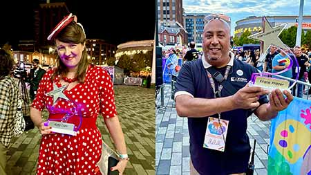 Katy Carr & Frank Prazer receiving their awards